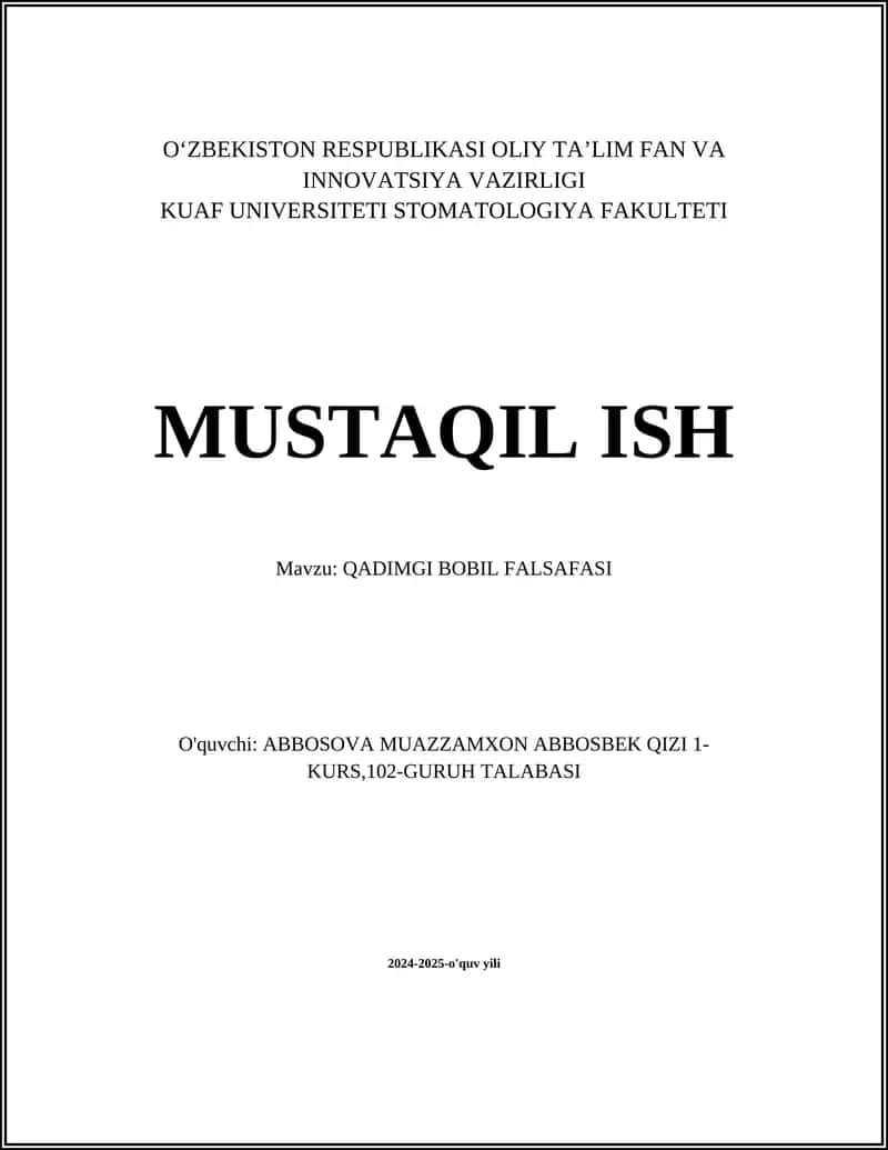 QADIMGI BOBIL FALSAFASI 1