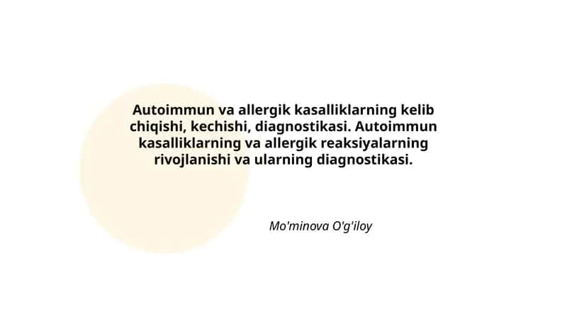 Autoimmun va allergik kasalliklar 1