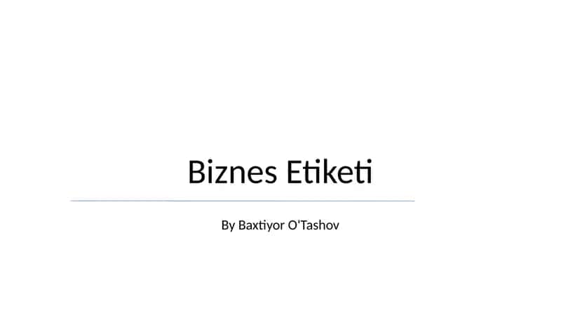 Biznes Etiketi 1
