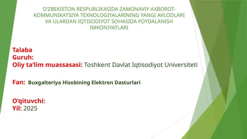 Buxgalteriya Hisobining Elektron Dasturlari 1