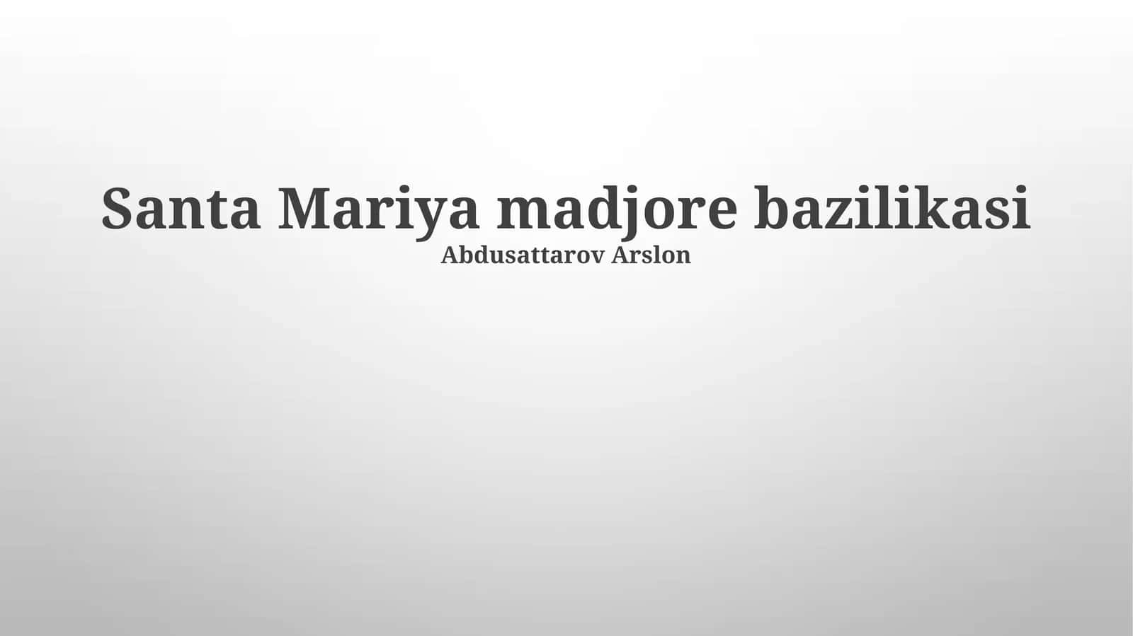 Santa Mariya madjore bazilikasi 1