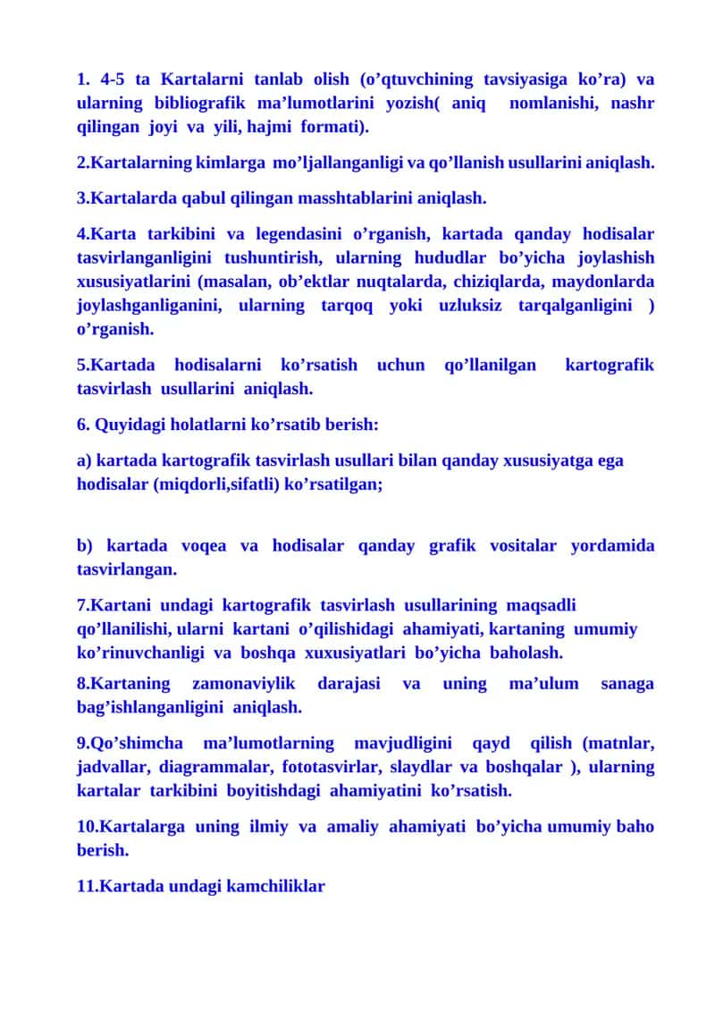 Kartalar va ularning ta'limi 1
