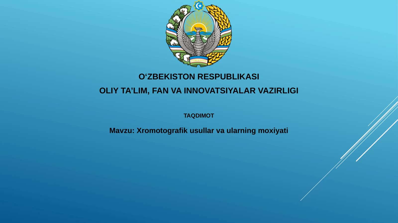 Xromotografikusullarvaularningmoxiyati 1