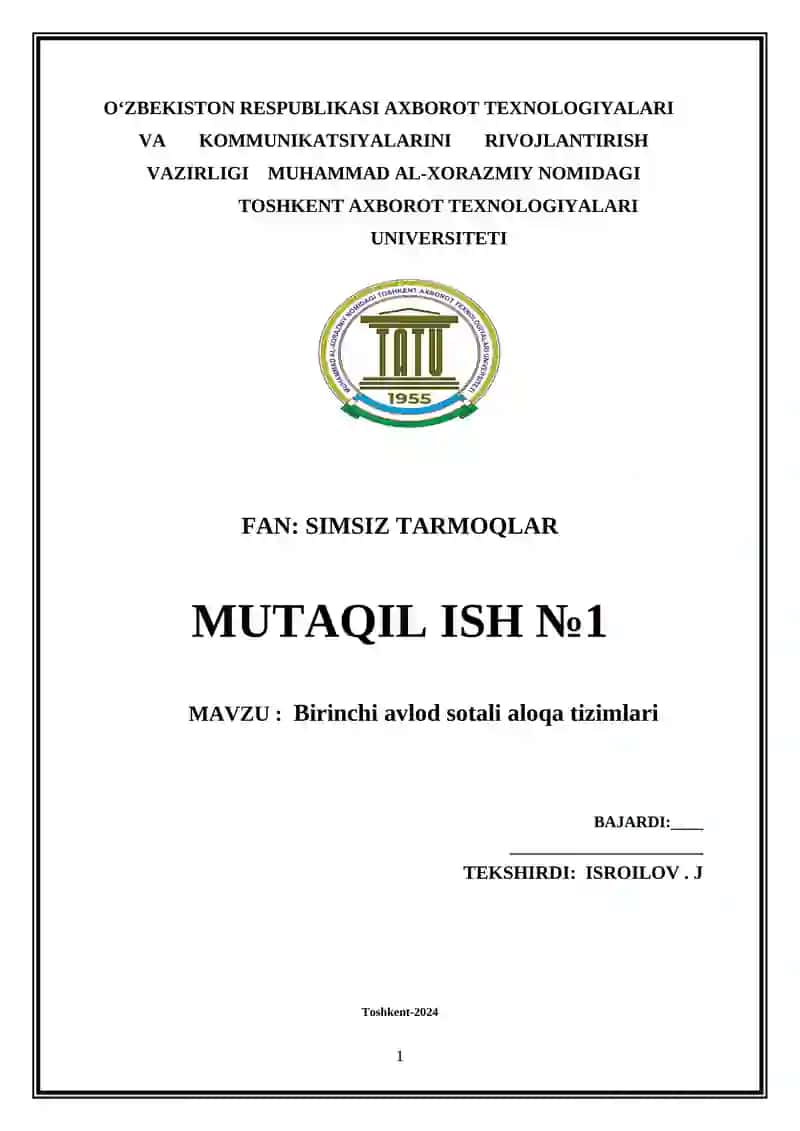 Birinchi avlod sotali aloqa tizimlari