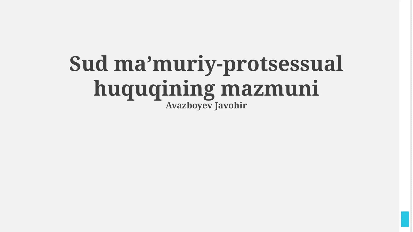 Sud ma’muriy-protsessual huquqining mazmuni 1