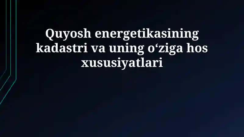 Quyosh energiyasi kadastri