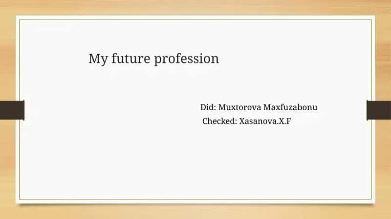 My Future Profession 1