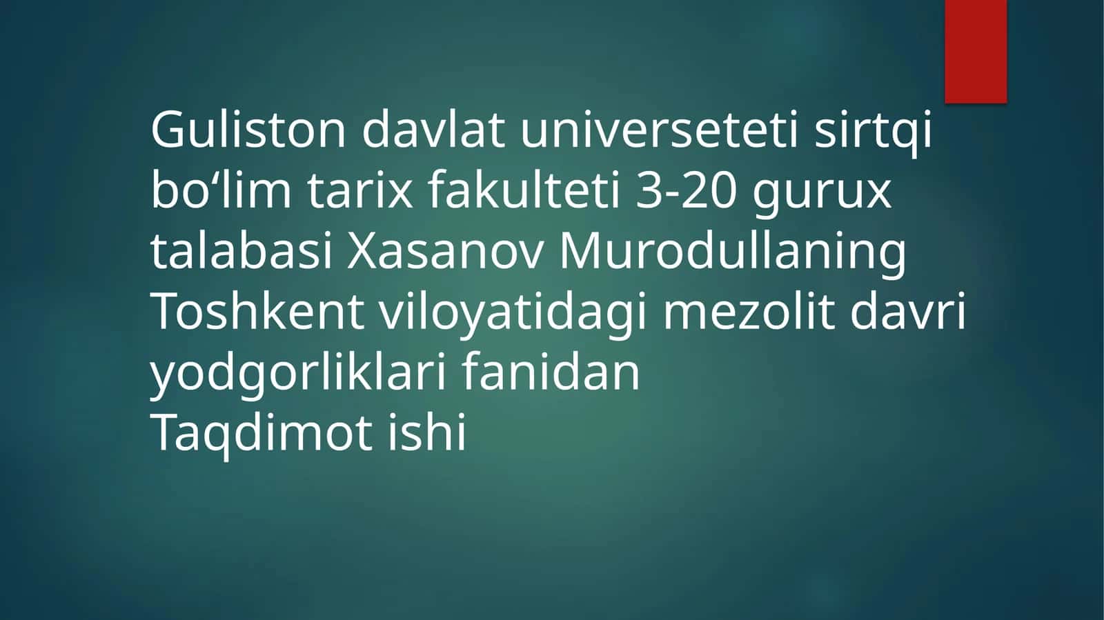 Toshkent viloyatidagi mezolit davri yodgorliklari 1