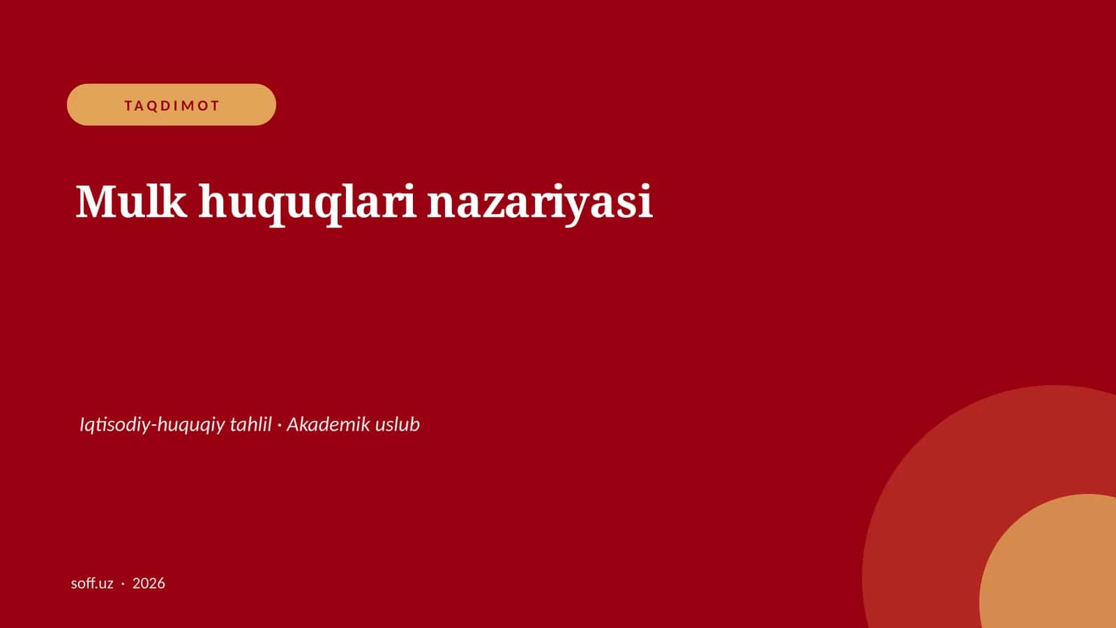 Mulk huquqlari nazariyasi 1