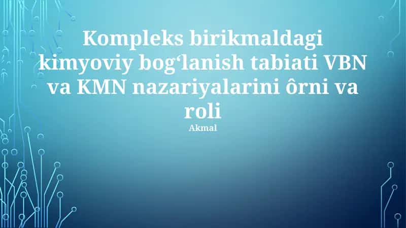 Ligand Maydon Nazariyasi (LMN) 1