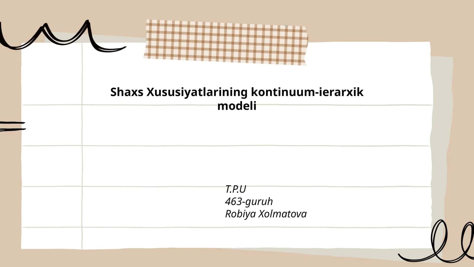 Shaxs Xususiyatlarining kontinuum-ierarxik modeli 1