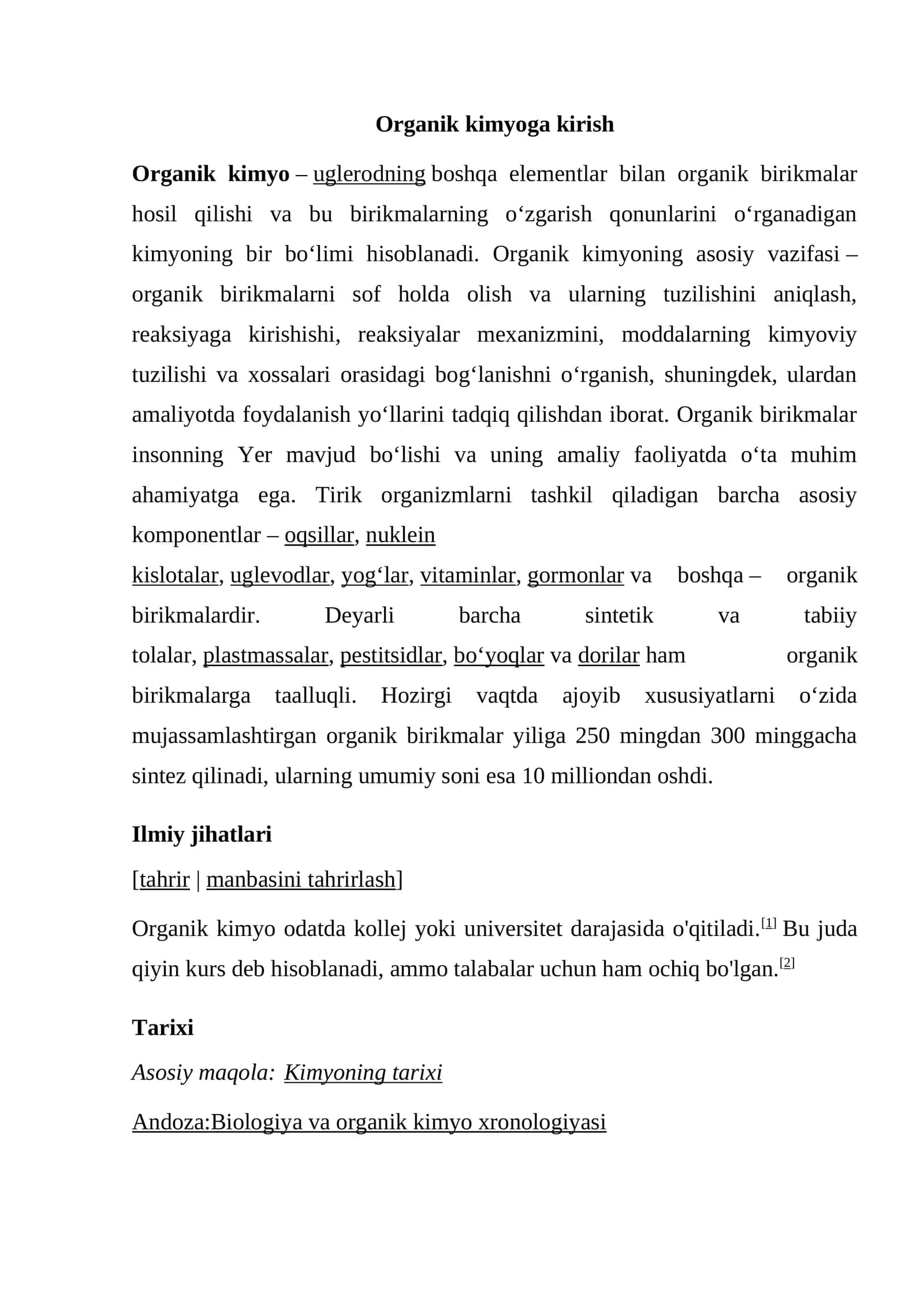 Organik kimyo 1