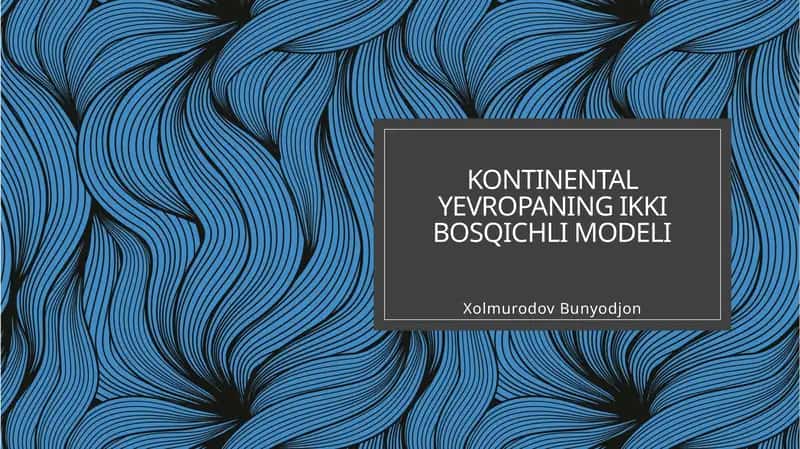 Kontinental Yevropa ikki bosqichli modeli 1