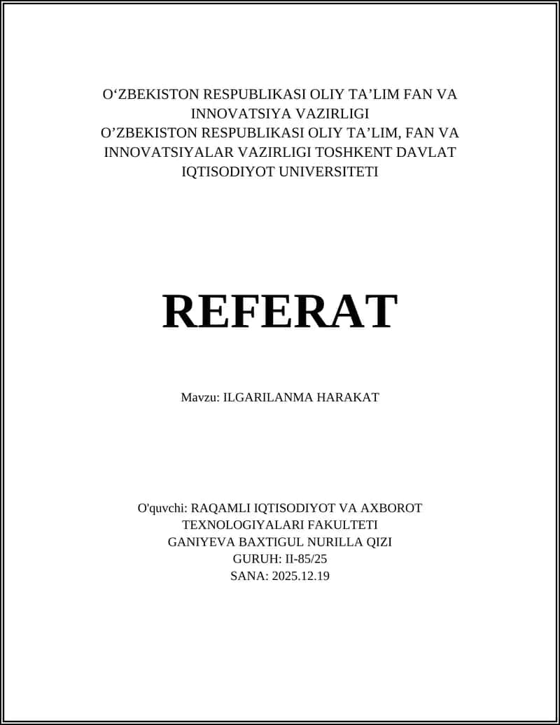 ILGARILANMA HARAKAT 1