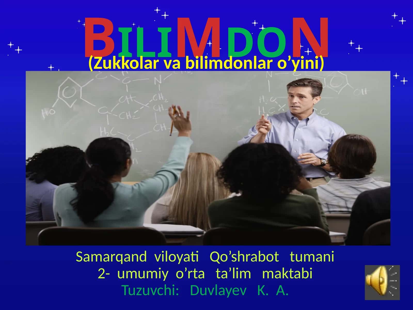 Zukkolar va bilimdonlar o’yini 1