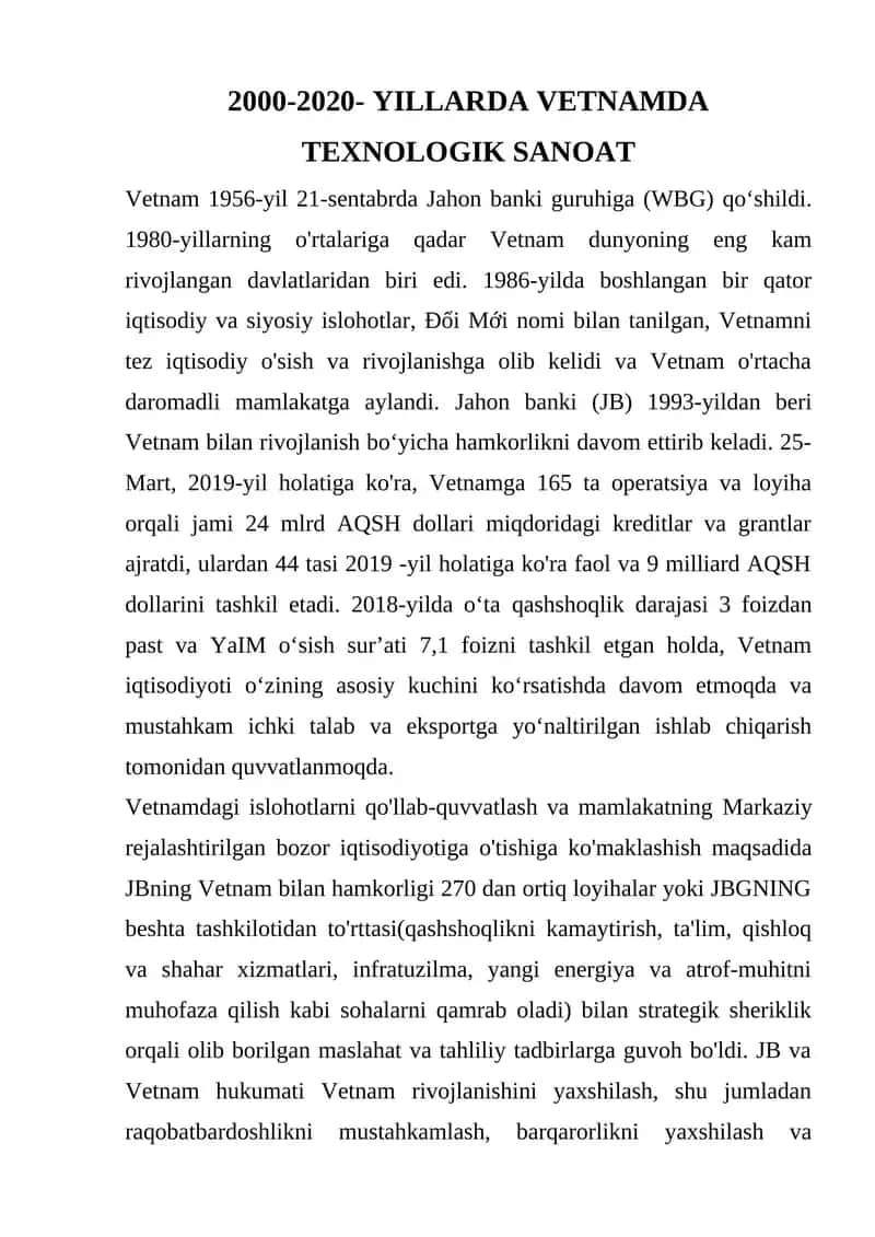 VETNAMDA TEXNOLOGIK SANOAT 1