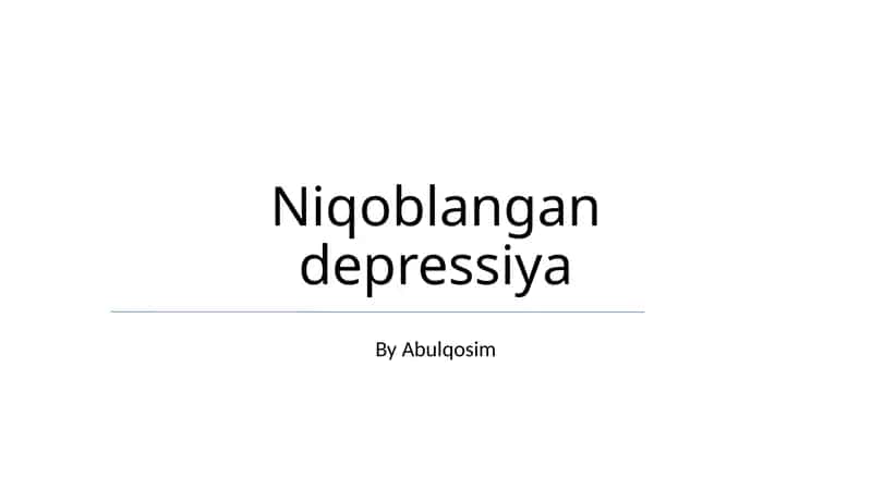 Niqoblangan depressiya 1