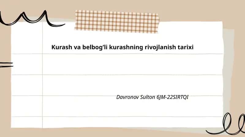 Kurash va belbog’li kurashning rivojlanish tarixi 1