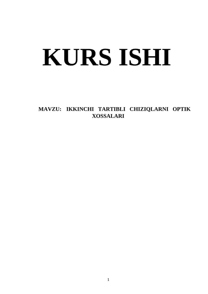 Ikkinchi tartibli chizqilarning optik xossalar 1