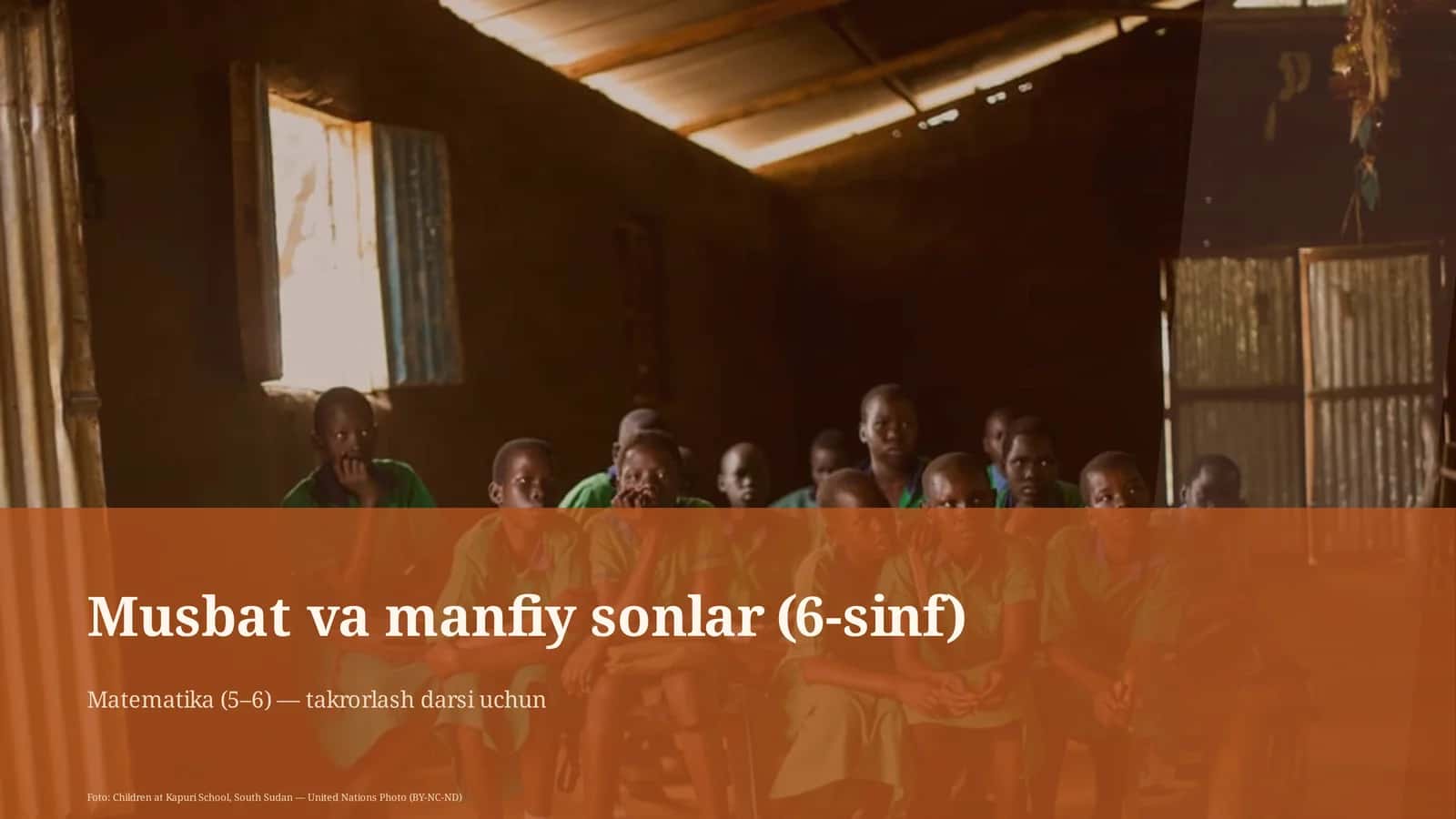 Musbat va manfiy sonlar (6-sinf) 1