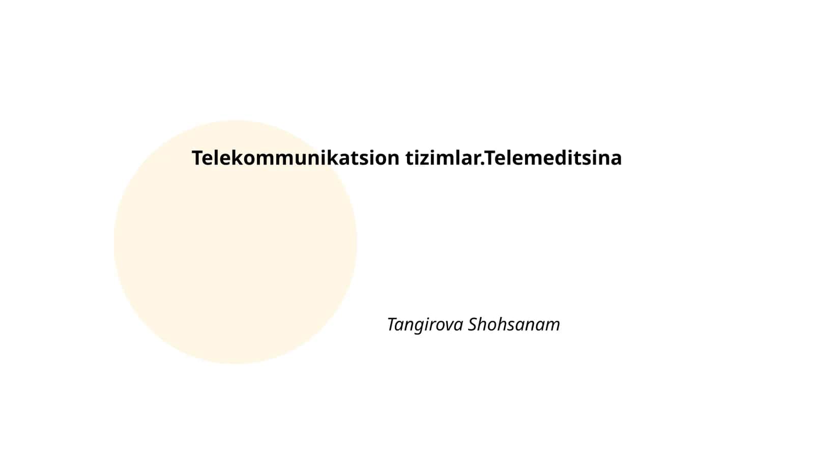 Telemeditsina dasturiy ta'minoti 1