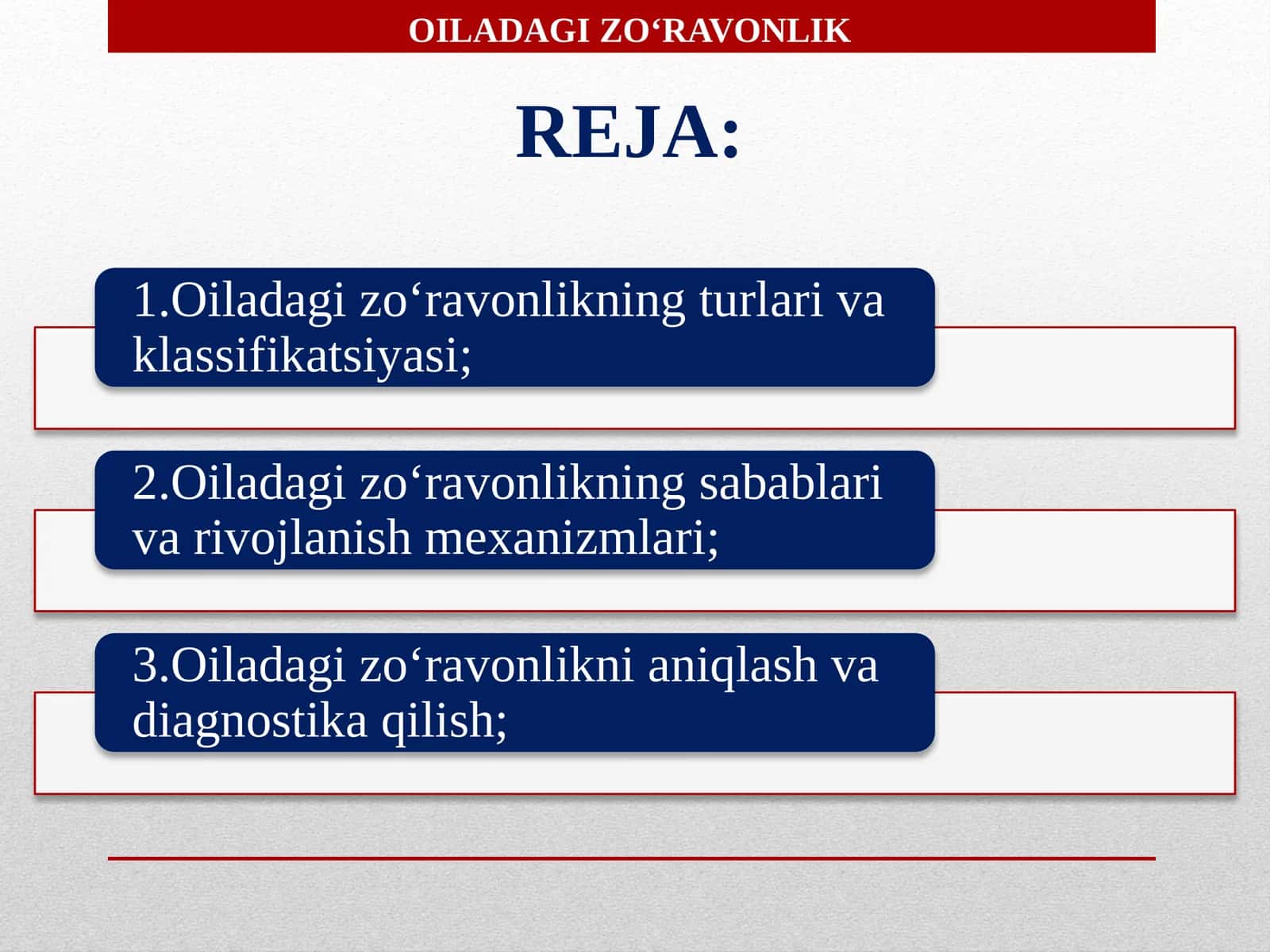 OILADAGI ZO‘RAVONLIK 1
