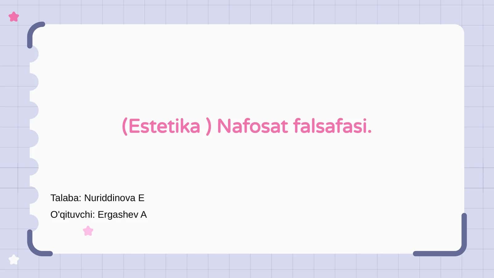 Estetika va Nafosat falsafasi 1