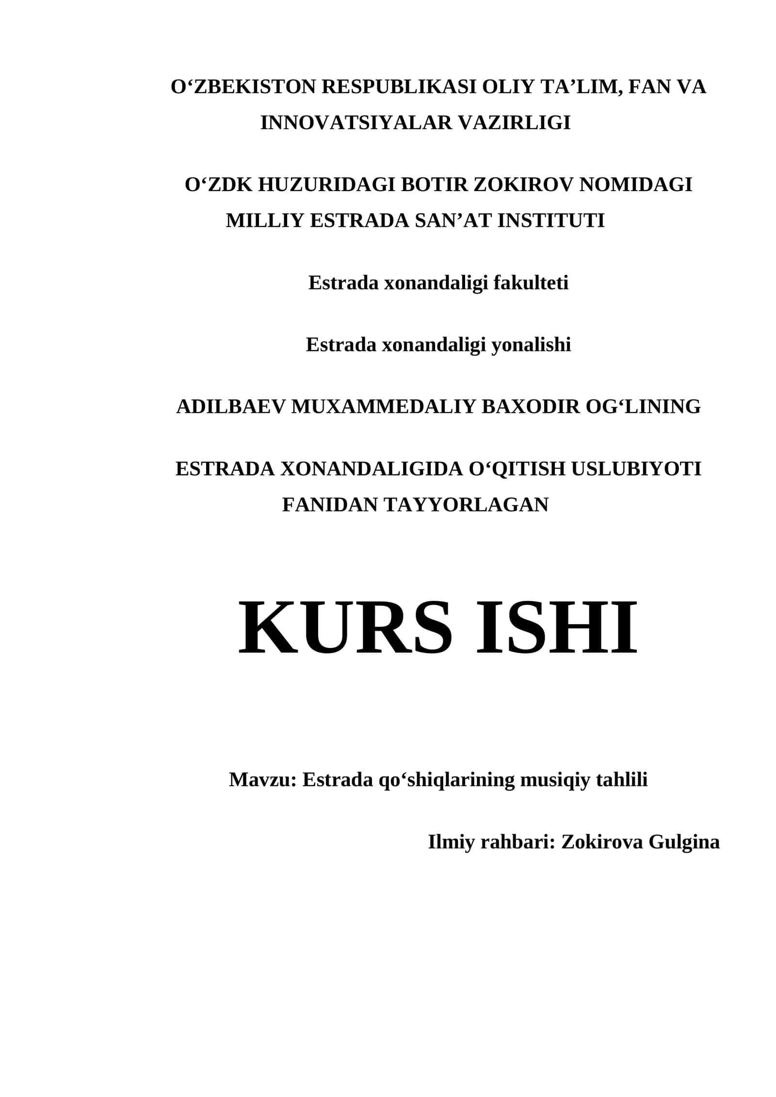 Estrada Qo'shiqlarining Musiqiy Tahlili 1