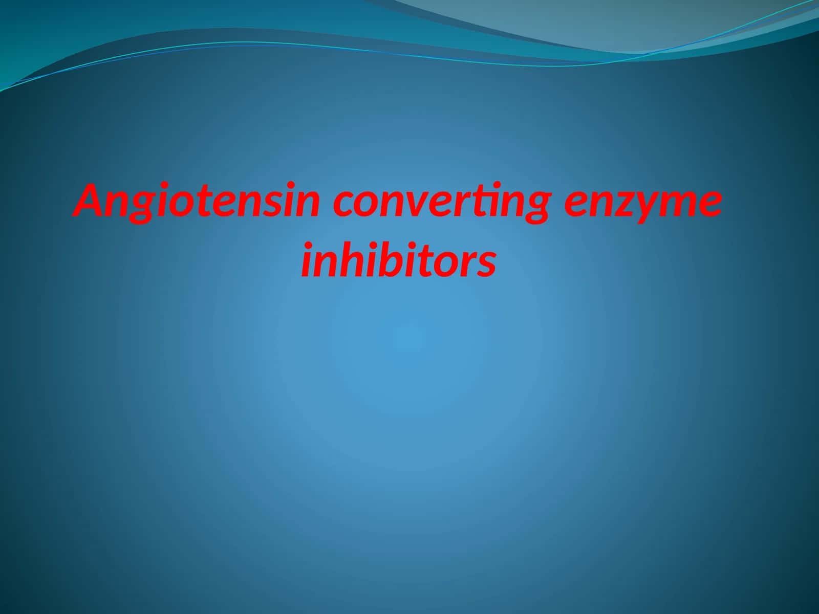 Angiotensin converting enzyme inhibitors 1
