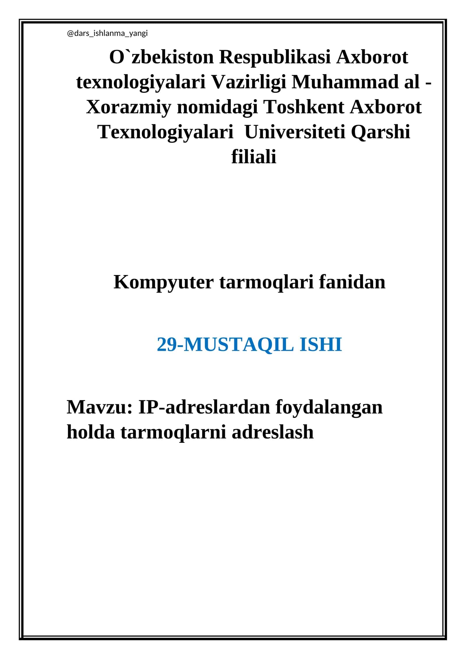 IP Manzilning Ma'nosi 1