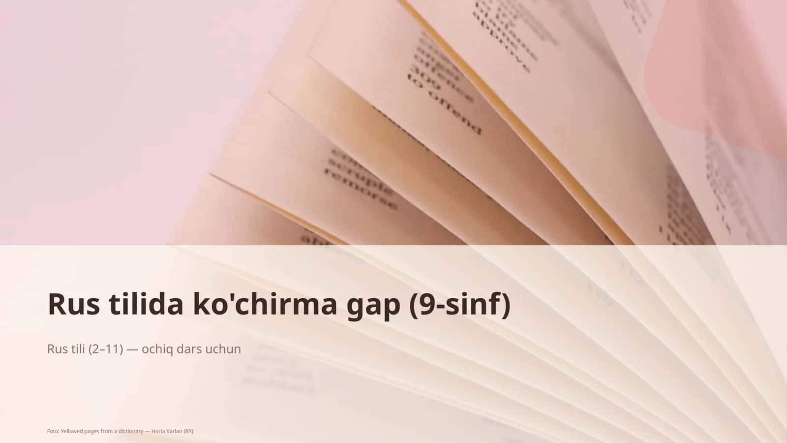 Rus tilida ko'chirma gap (9-sinf) 1