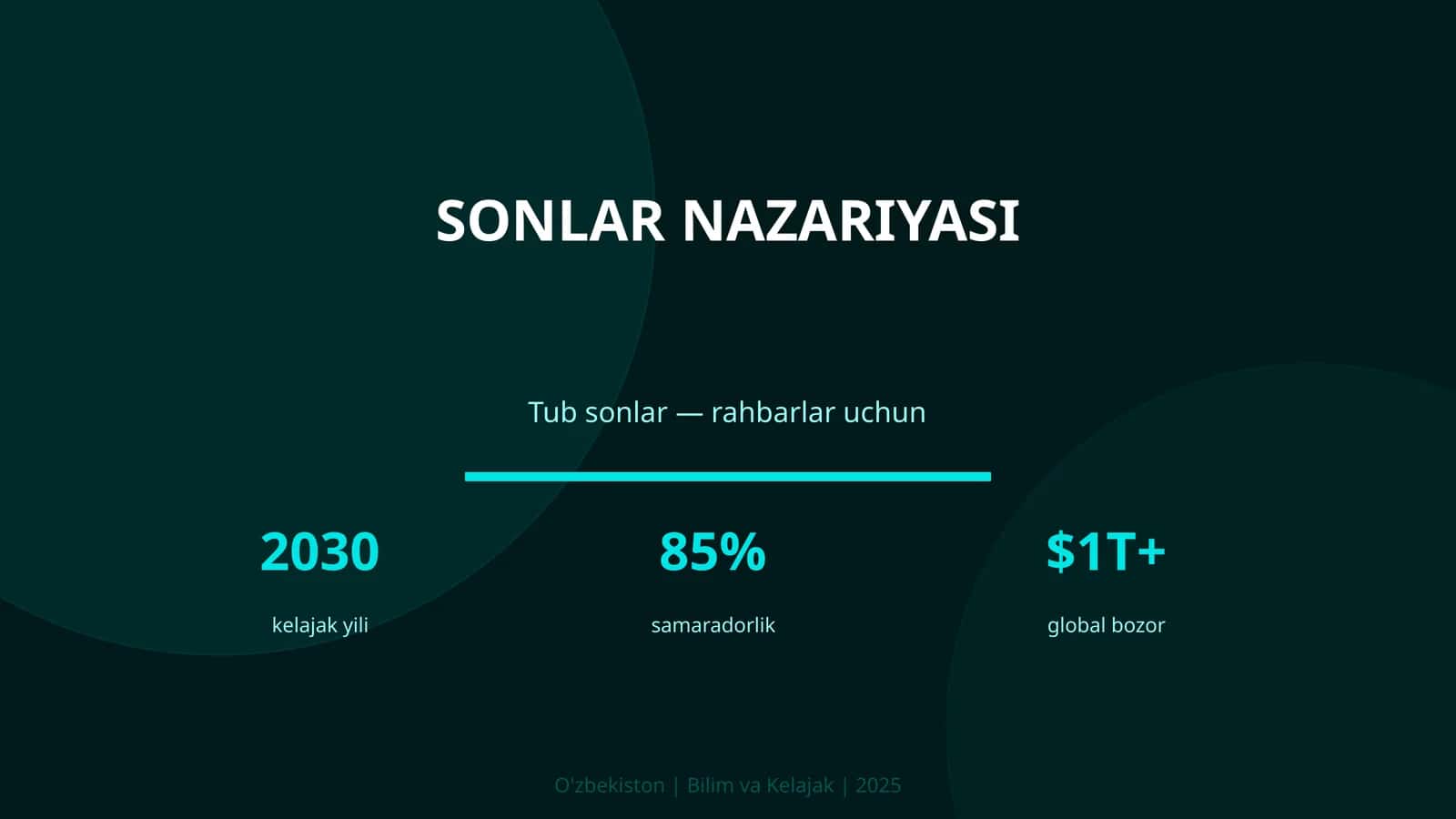 SONLAR NAZARIYASI 1