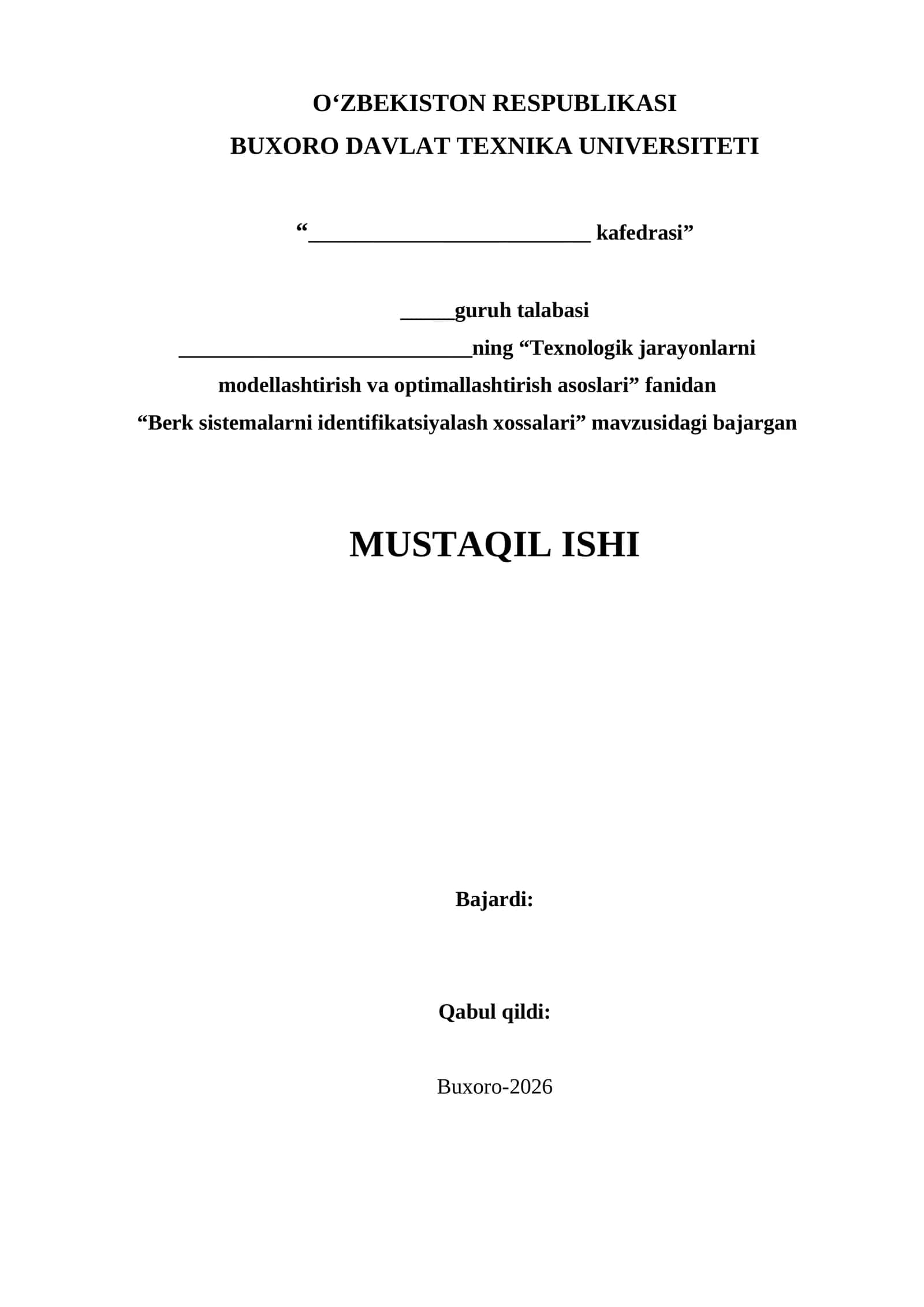 Berk sistemalarni identifikatsiyalash xossalari 1