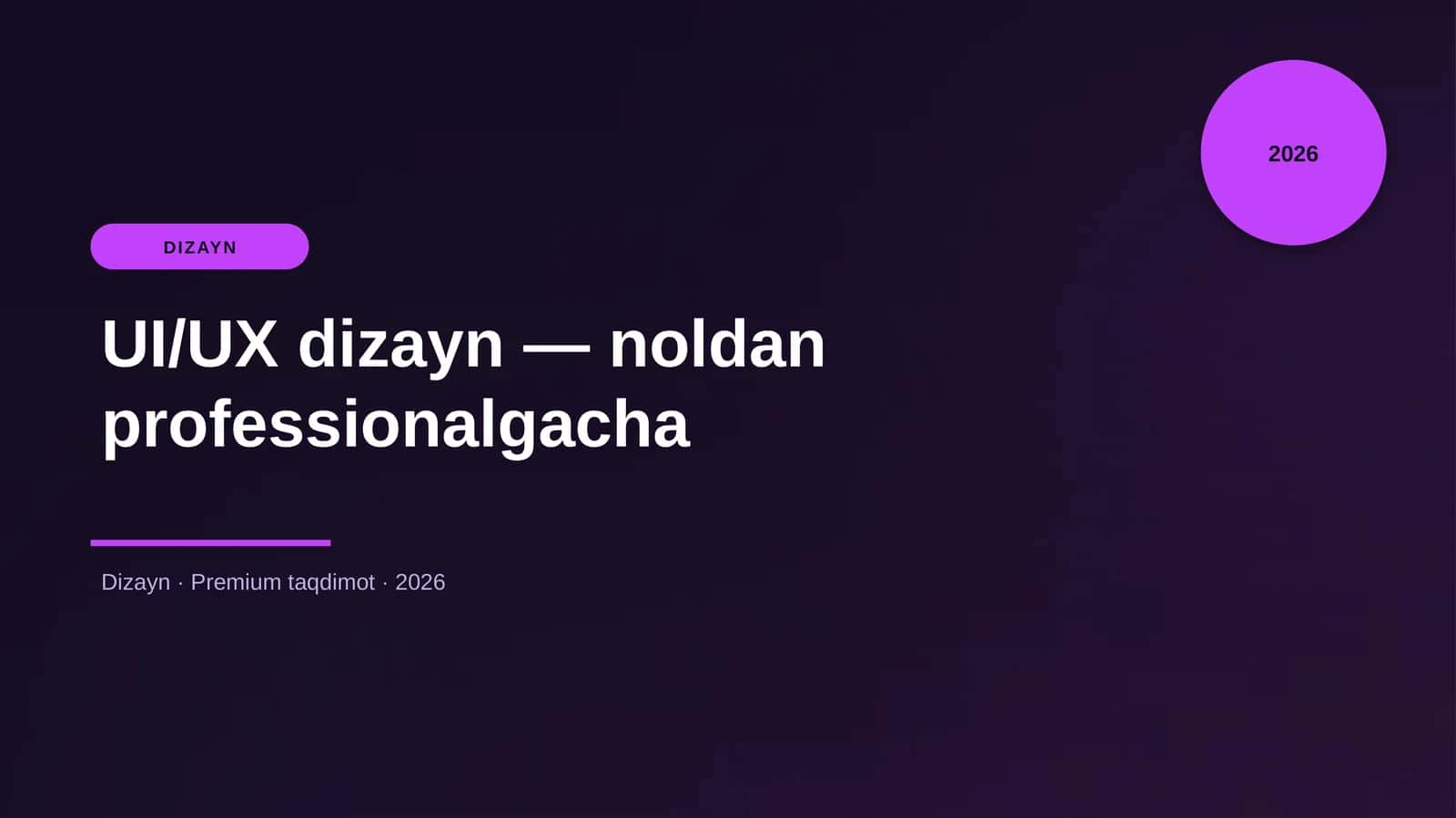UI/UX dizayn — noldan professionalgacha 1