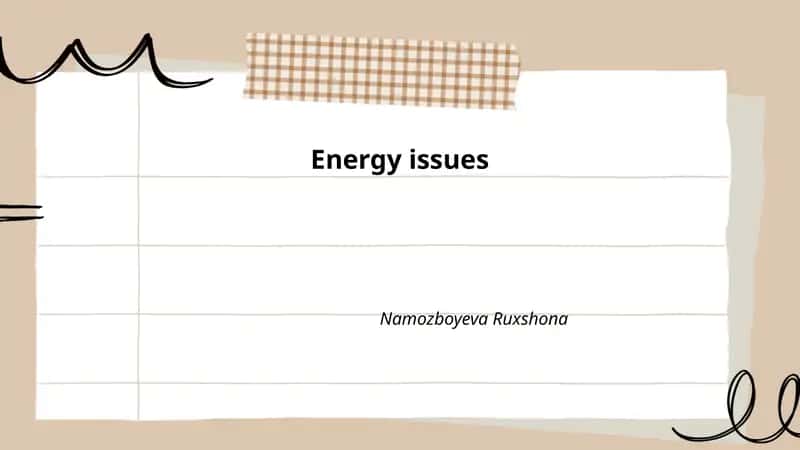 Energy issues 1