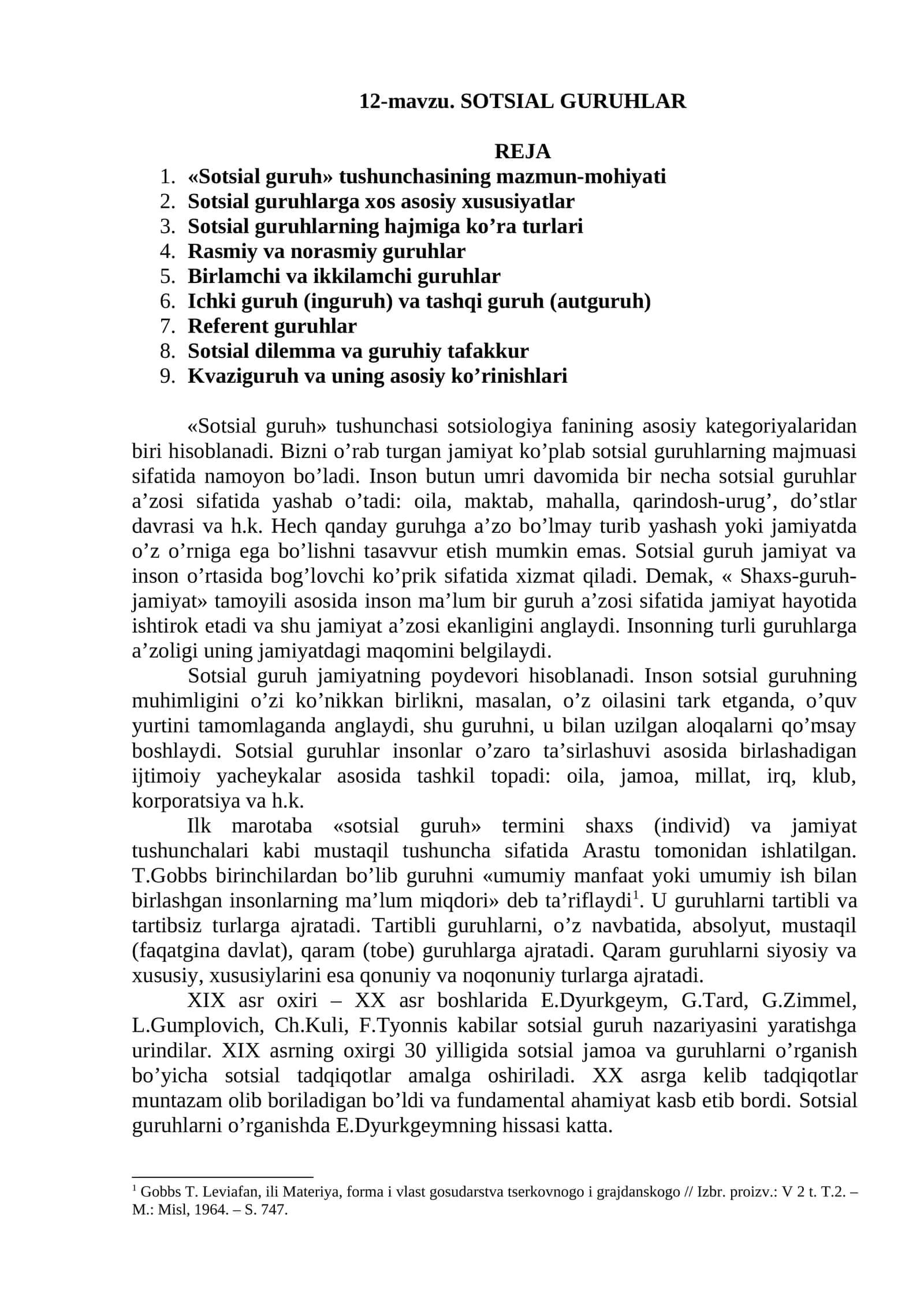 SOTSIAL GURUHLAR 1