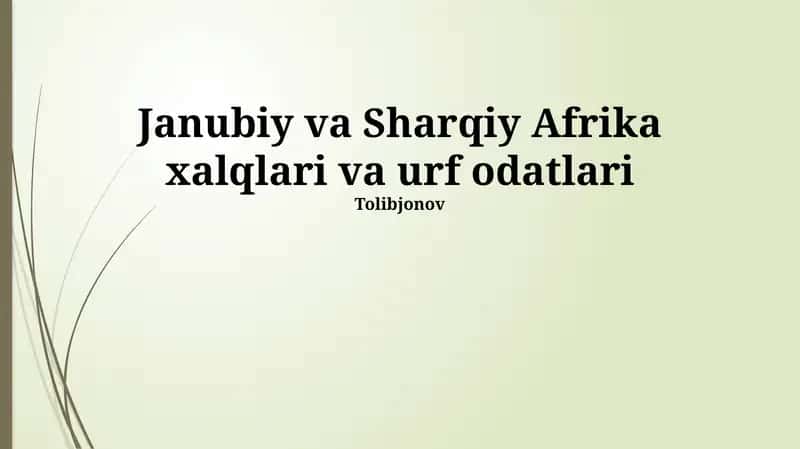 Bantu xalqlari 1