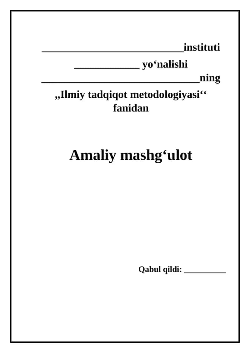 Magistrlik dissertatsiyasi tuzilmasi. 1