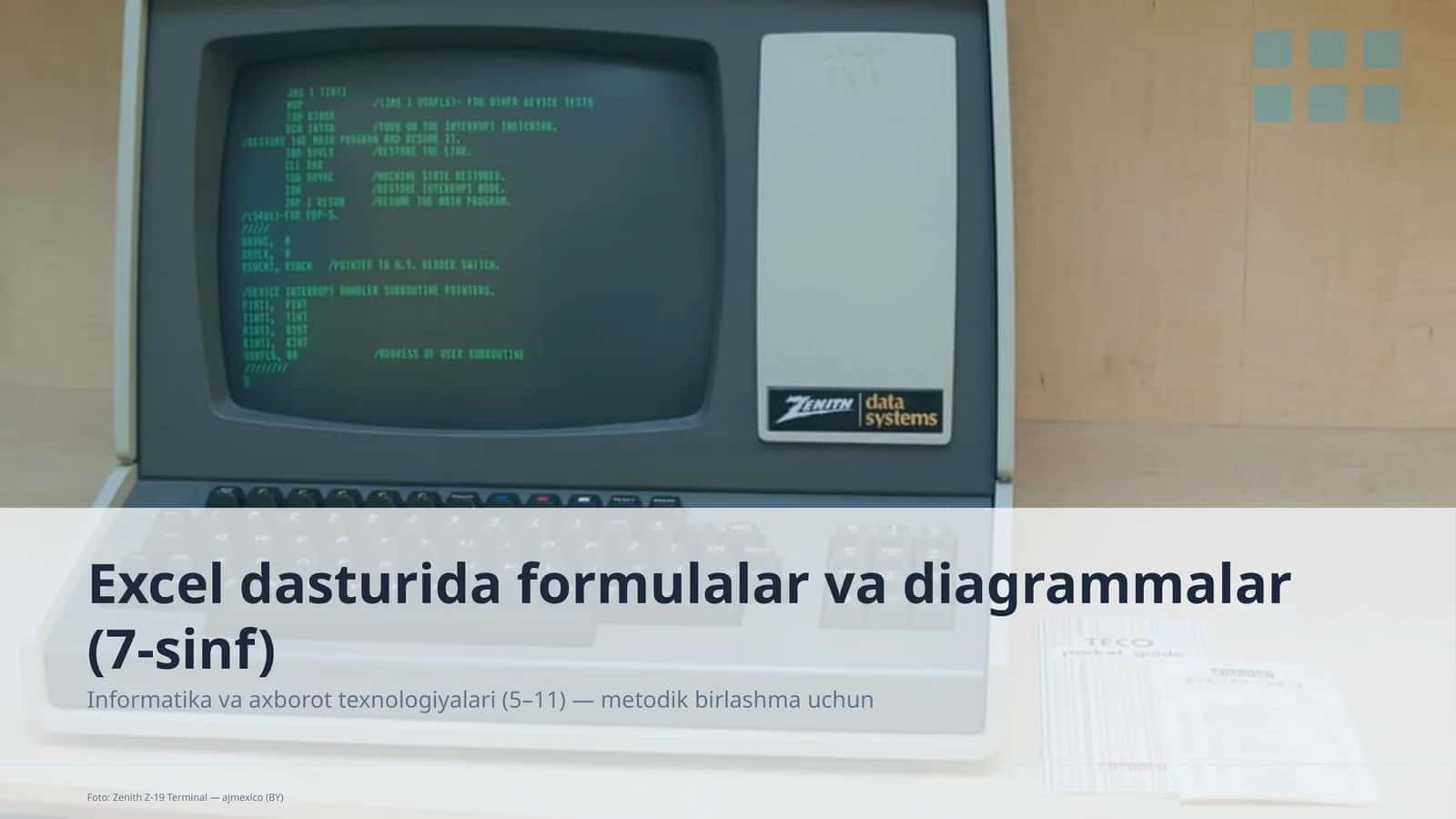 Excel dasturida formulalar va diagrammalar (7-sinf) 1