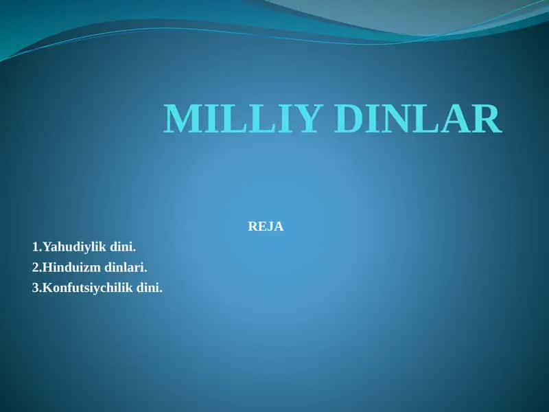 Milliy dinlar 1