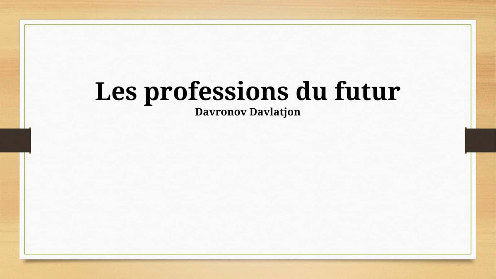 Les professions du futur 1