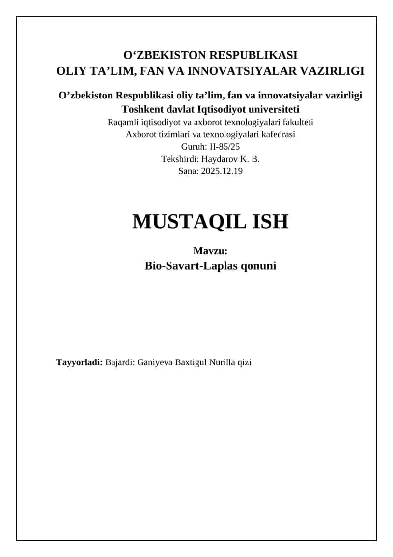Bio-Savart-Laplas qonuni 1