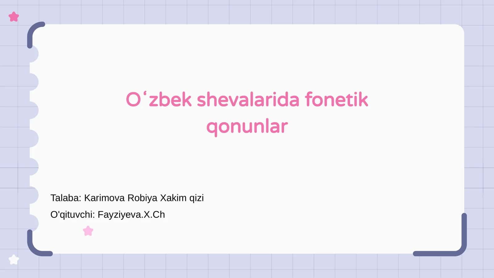 Oʻzbek Shevalarida Fonеtik Qonunlar 1