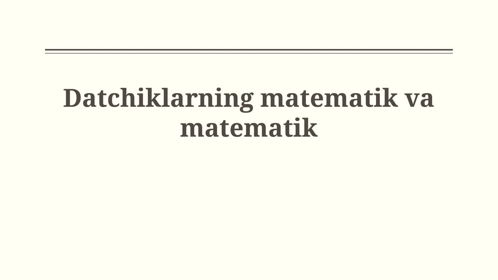 Datchiklarning matematik modellarini yaratish 1