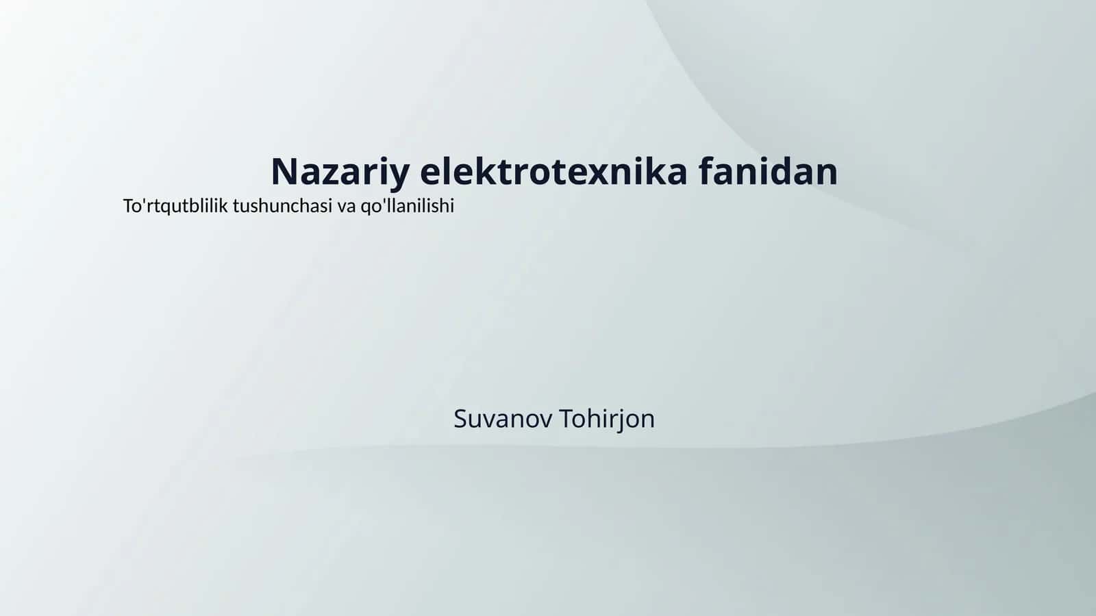 Nazariy elektrotexnika fanidan 1