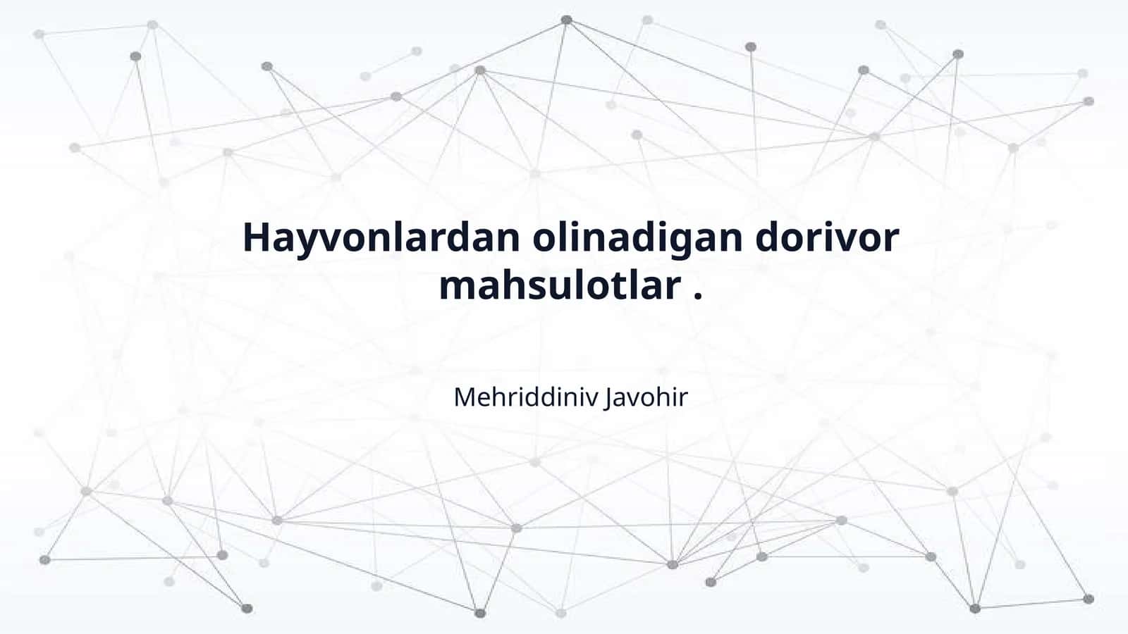 Hayvonlardan olinadigan dorivor mahsulotlar . 1