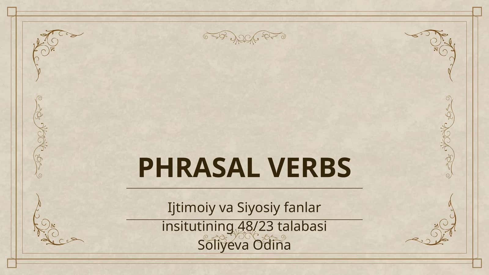 PHRASAL VERBS 1