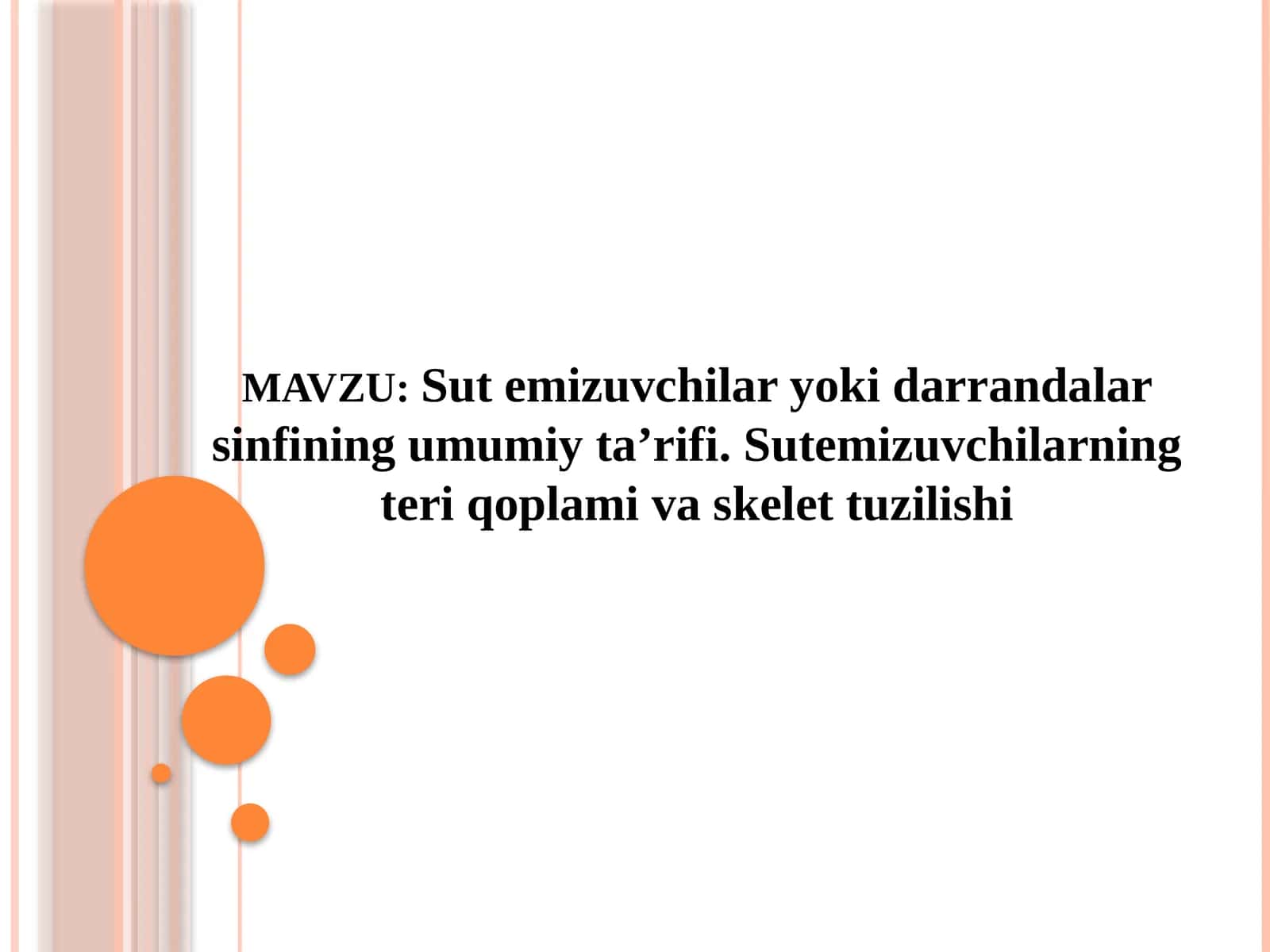 Sutemizuvchilar sinfi 90 sahifalik taqdimot 1