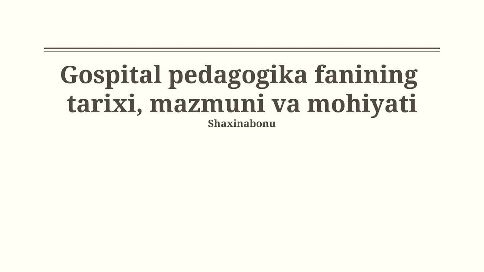 Kasalxona pedagogikasi 1