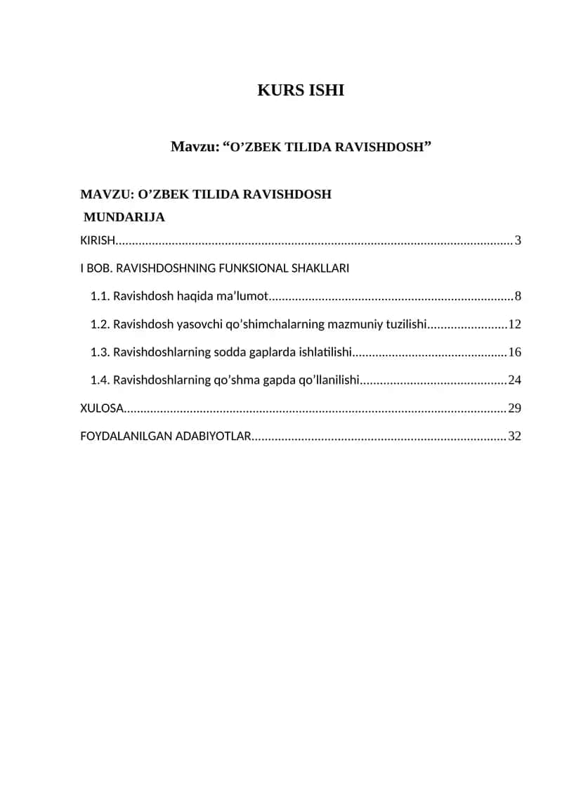 O’ZBEK TILIDA RAVISHDOSH 1